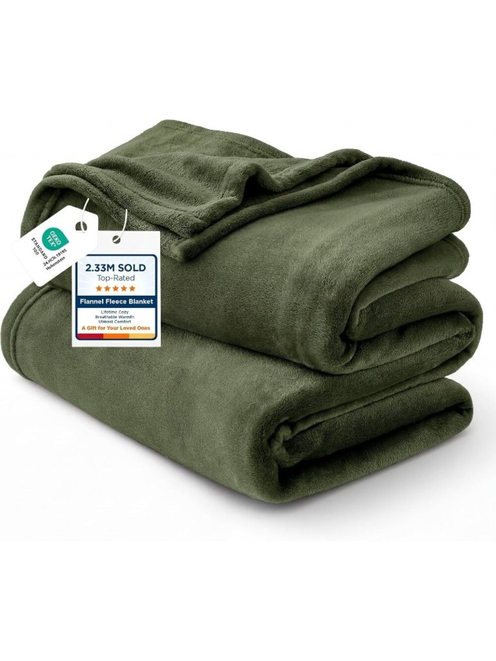 NWT Fleece Throw Blanket Olive Green